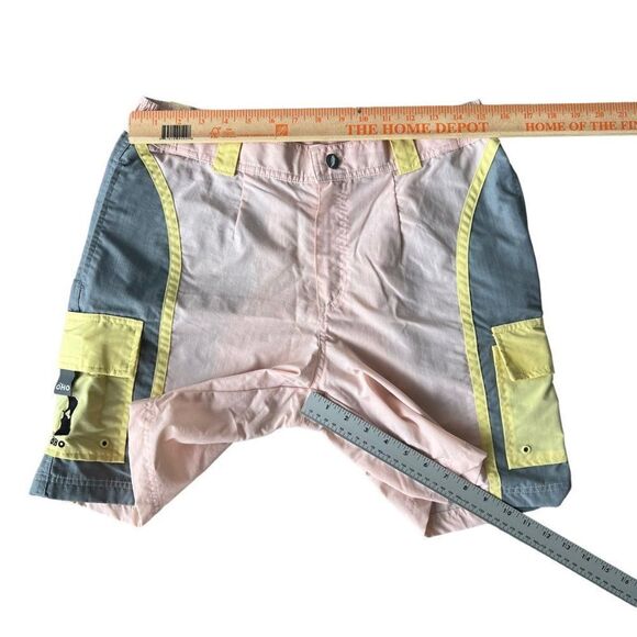 Old Harbor Outfitters OHO Cargo Swim Shorts Pink / Grey / Yellow Men's Large (L) - Picture 5 of 8